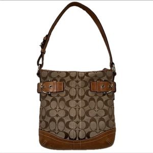 Vintage Coach Signature Jacquard Canvas & Leather Soho Bag